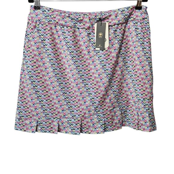 EPNY New Women's Printed Multi Color Pleated Hem Active Skort Skirt - Picture 8 of 15